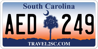 SC license plate AED249
