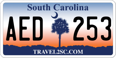 SC license plate AED253