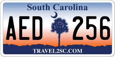 SC license plate AED256