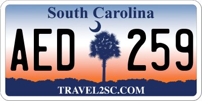 SC license plate AED259