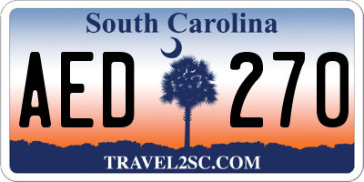SC license plate AED270