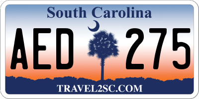 SC license plate AED275