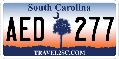 SC license plate AED277