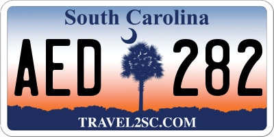SC license plate AED282
