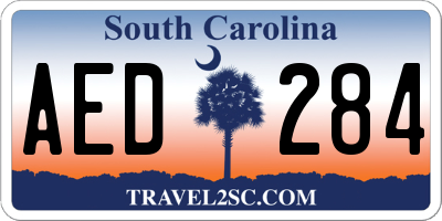 SC license plate AED284