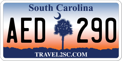 SC license plate AED290