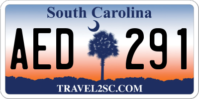 SC license plate AED291