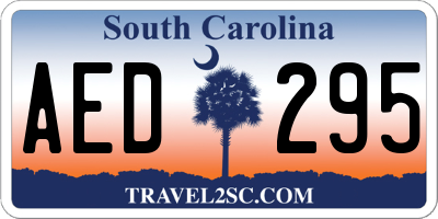 SC license plate AED295