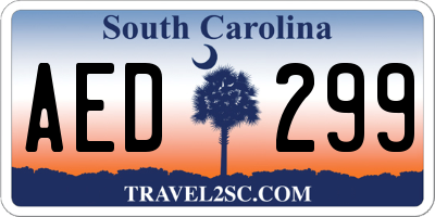 SC license plate AED299