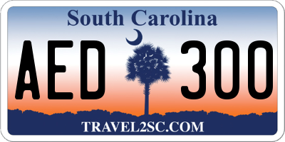 SC license plate AED300