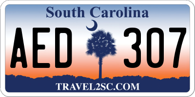 SC license plate AED307