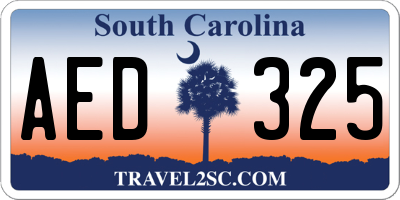 SC license plate AED325