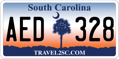 SC license plate AED328