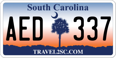 SC license plate AED337