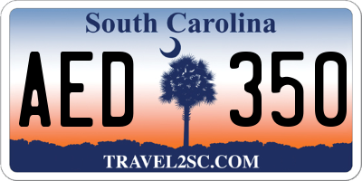 SC license plate AED350