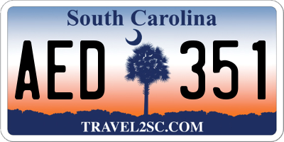 SC license plate AED351