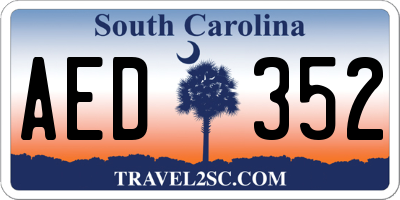 SC license plate AED352