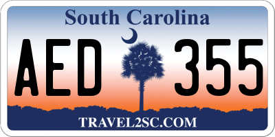 SC license plate AED355