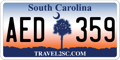 SC license plate AED359