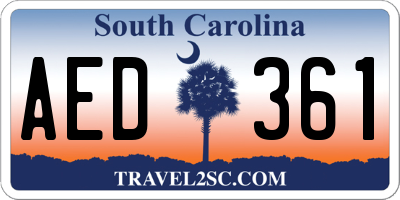 SC license plate AED361