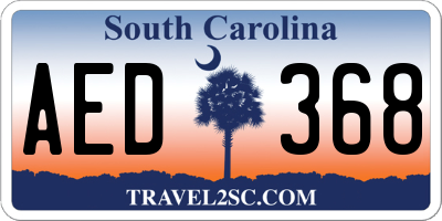 SC license plate AED368
