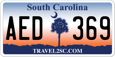 SC license plate AED369
