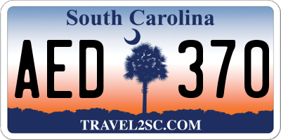SC license plate AED370