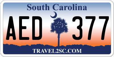 SC license plate AED377