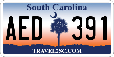 SC license plate AED391