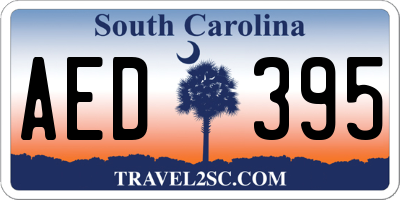 SC license plate AED395