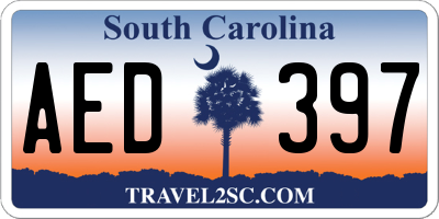 SC license plate AED397