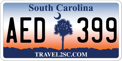 SC license plate AED399