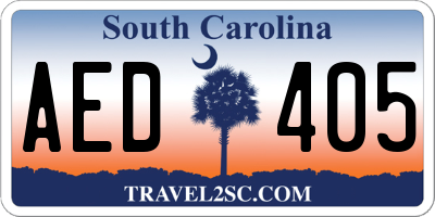 SC license plate AED405