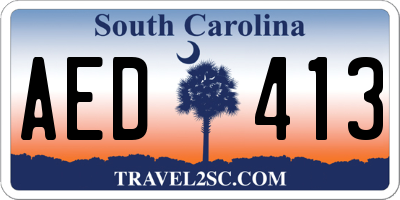 SC license plate AED413