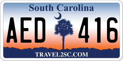 SC license plate AED416