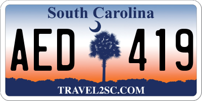 SC license plate AED419