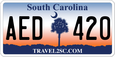 SC license plate AED420