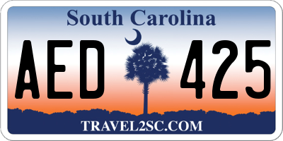 SC license plate AED425