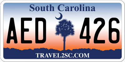 SC license plate AED426