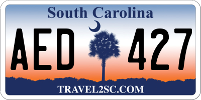 SC license plate AED427
