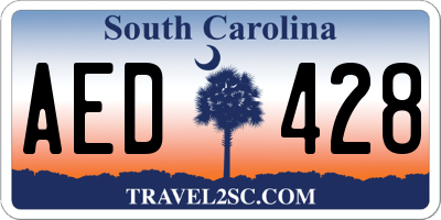 SC license plate AED428