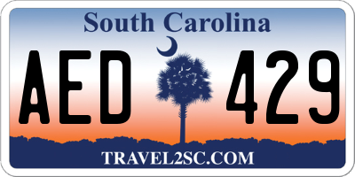 SC license plate AED429