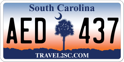 SC license plate AED437