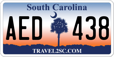 SC license plate AED438