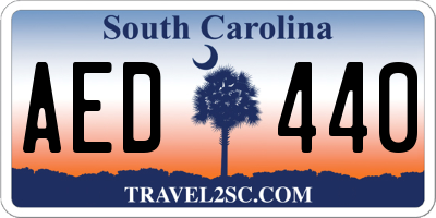 SC license plate AED440