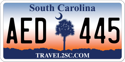 SC license plate AED445