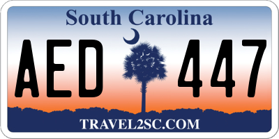 SC license plate AED447