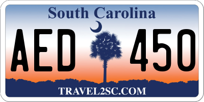 SC license plate AED450