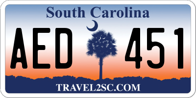 SC license plate AED451