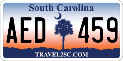 SC license plate AED459